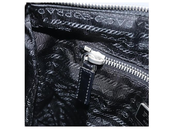 Borsa a Spalla PRADA in Nylon Pelle Nera Argento Autentica 169453 Nero - vista 21