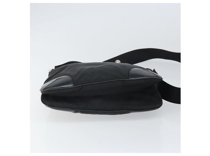 Borsa a Spalla PRADA in Nylon Pelle Nera Argento Autentica 169453 Nero - vista 5