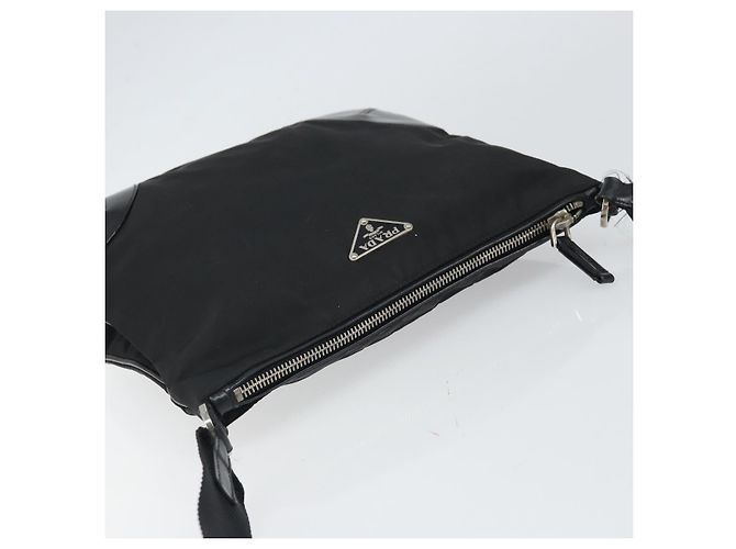 Borsa a Spalla PRADA in Nylon Pelle Nera Argento Autentica 169453 Nero - vista 6