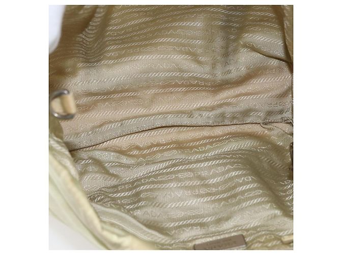 PRADA Borsa a mano in nylon crema argento Auth bs33166 Crudo - vista 10