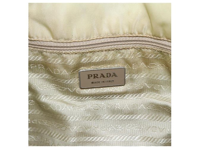 PRADA Borsa a mano in nylon crema argento Auth bs33166 Crudo - vista 18