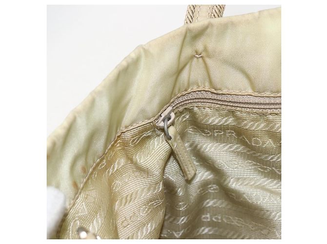 PRADA Borsa a mano in nylon crema argento Auth bs33166 Crudo - vista 19
