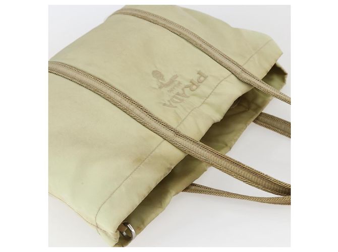 PRADA Borsa a mano in nylon crema argento Auth bs33166 Crudo - vista 6