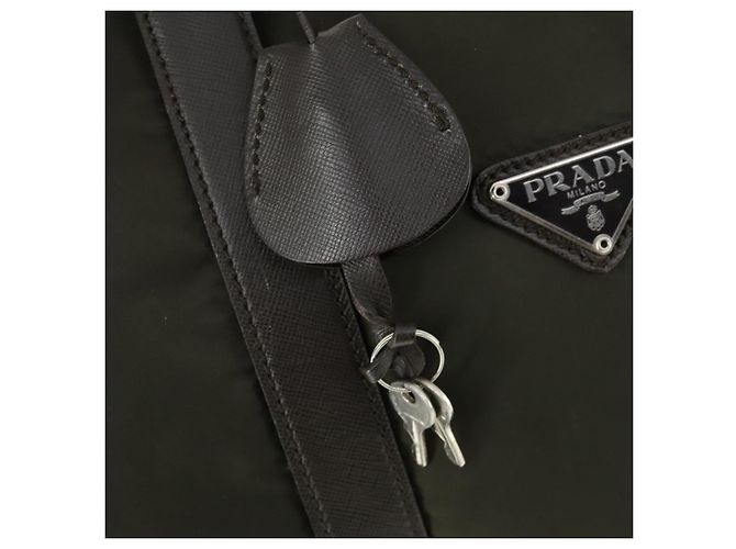 Borsa Boston PRADA in nylon khaki argento autentica mr1945 Cachi - vista 10