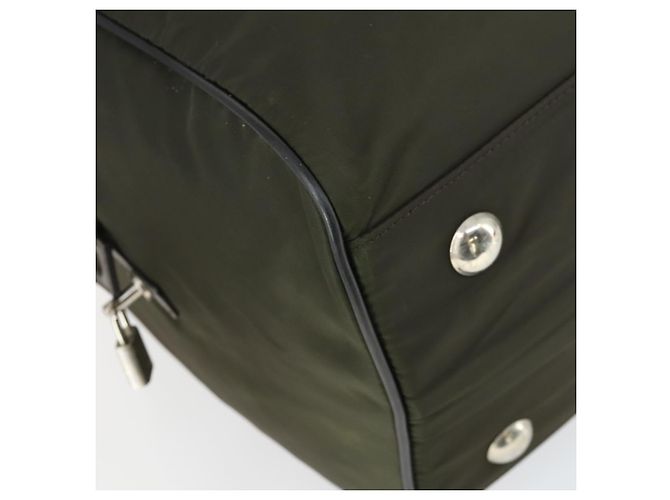 Borsa Boston PRADA in nylon khaki argento autentica mr1945 Cachi - vista 15