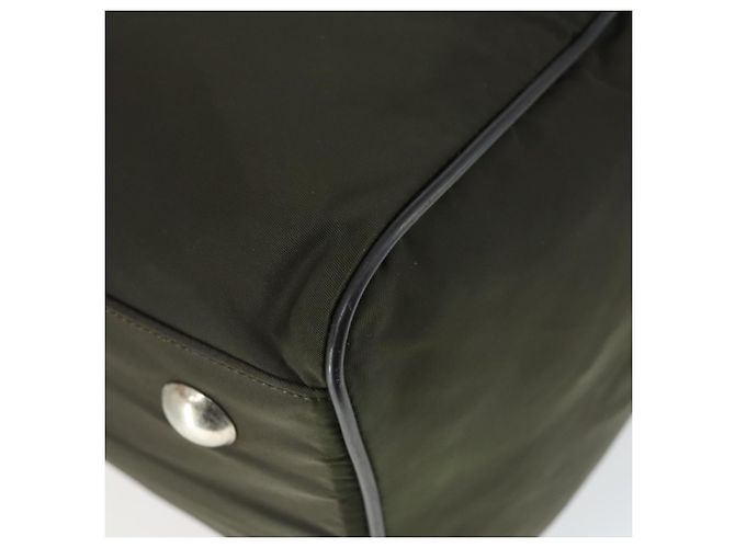 Borsa Boston PRADA in nylon khaki argento autentica mr1945 Cachi - vista 16