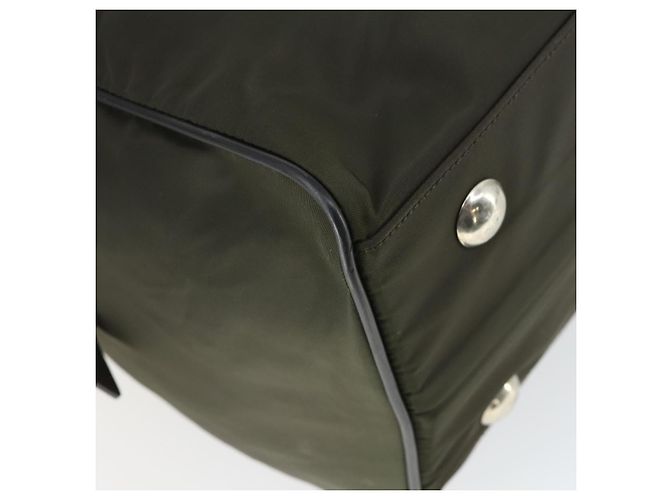 Borsa Boston PRADA in nylon khaki argento autentica mr1945 Cachi - vista 17