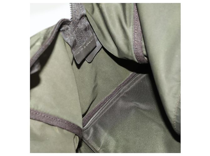 Borsa Boston PRADA in nylon khaki argento autentica mr1945 Cachi - vista 21