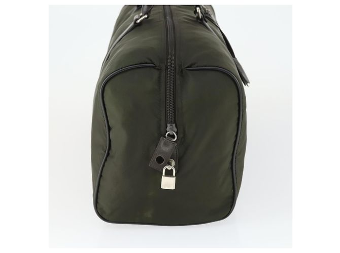 Borsa Boston PRADA in nylon khaki argento autentica mr1945 Cachi - vista 4