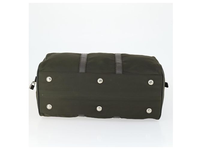 Borsa Boston PRADA in nylon khaki argento autentica mr1945 Cachi - vista 5