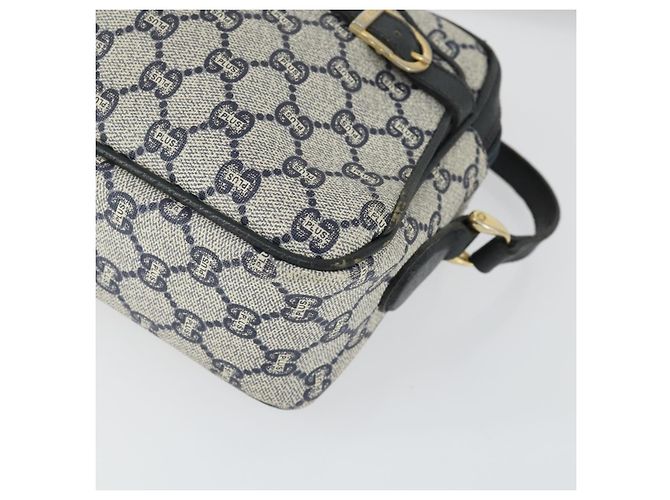 Borsa a Spalla GUCCI GG Plus Supreme PVC Blu Navy Oro Auth SW2094 D'oro - vista 10