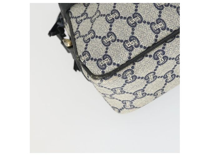 Borsa a Spalla GUCCI GG Plus Supreme PVC Blu Navy Oro Auth SW2094 D'oro - vista 11