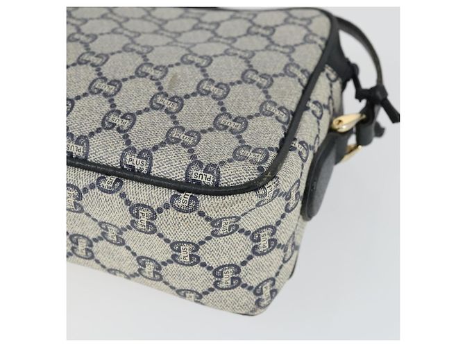 Borsa a Spalla GUCCI GG Plus Supreme PVC Blu Navy Oro Auth SW2094 D'oro - vista 12