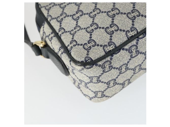 Borsa a Spalla GUCCI GG Plus Supreme PVC Blu Navy Oro Auth SW2094 D'oro - vista 13