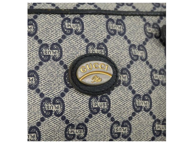 Borsa a Spalla GUCCI GG Plus Supreme PVC Blu Navy Oro Auth SW2094 D'oro - vista 14