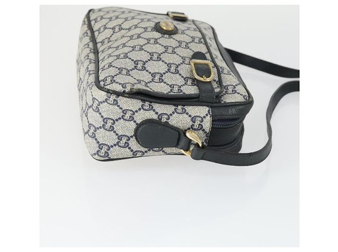 Borsa a Spalla GUCCI GG Plus Supreme PVC Blu Navy Oro Auth SW2094 D'oro - vista 4