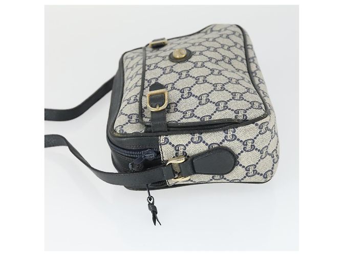 Borsa a Spalla GUCCI GG Plus Supreme PVC Blu Navy Oro Auth SW2094 D'oro - vista 5