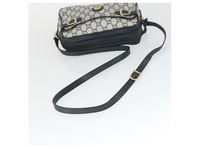 Borsa a Spalla GUCCI GG Plus Supreme PVC Blu Navy Oro Auth SW2094 D'oro - vista 7