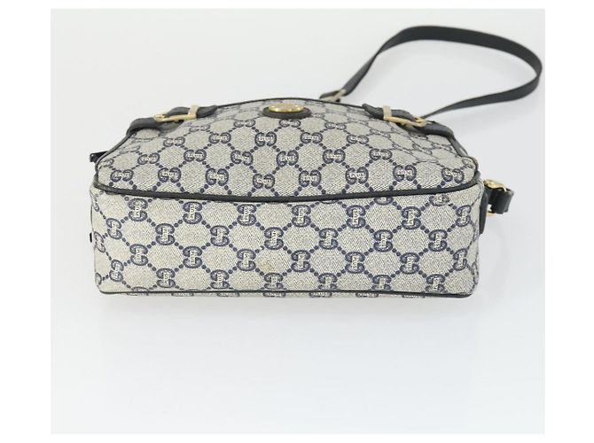 Borsa a Spalla GUCCI GG Plus Supreme PVC Blu Navy Oro Auth SW2094 D'oro - vista 9
