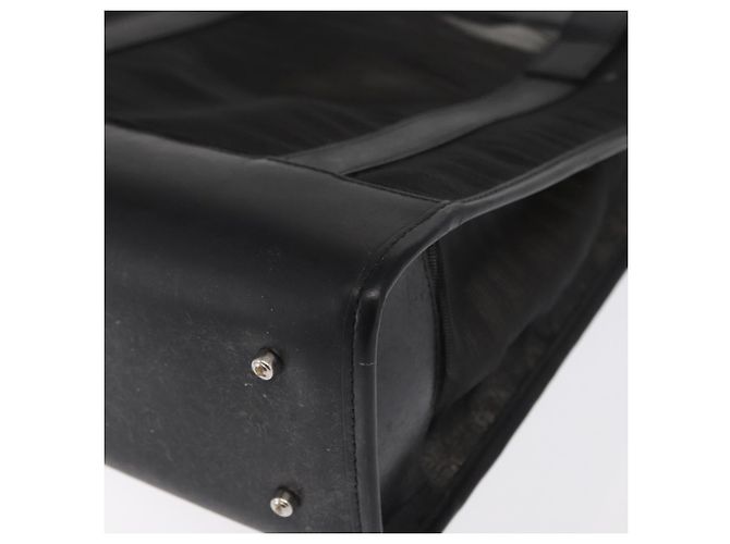 Bolsa de mão em malha de couro preto GUCCI 002 1705 0405 Auth 170256 - vista 11
