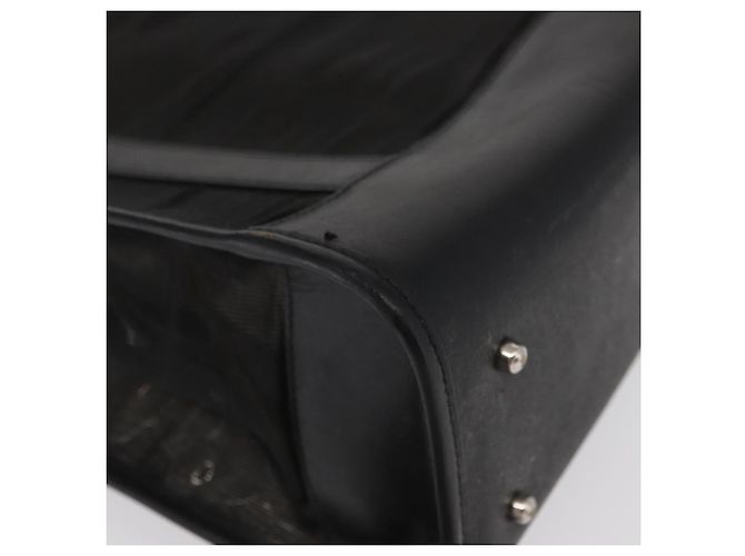 Bolsa de mão em malha de couro preto GUCCI 002 1705 0405 Auth 170256 - vista 12