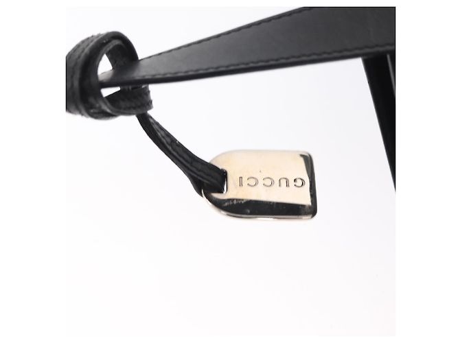 Bolsa de mão em malha de couro preto GUCCI 002 1705 0405 Auth 170256 - vista 14