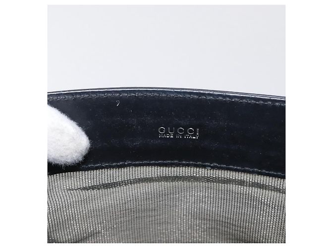 Bolsa de mão em malha de couro preto GUCCI 002 1705 0405 Auth 170256 - vista 15
