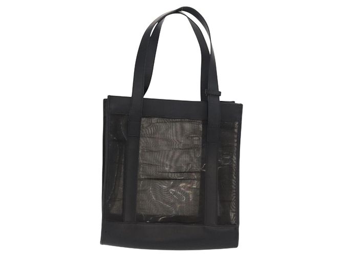 Bolsa de mão em malha de couro preto GUCCI 002 1705 0405 Auth 170256 - vista 2