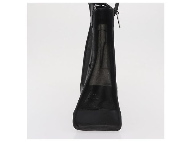 Bolsa de mão em malha de couro preto GUCCI 002 1705 0405 Auth 170256 - vista 4