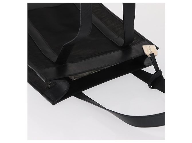 Bolsa de mão em malha de couro preto GUCCI 002 1705 0405 Auth 170256 - vista 6
