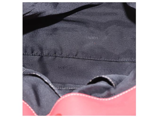 LOEWE Anagram Americana 28 Borsa a mano in pelle rossa argento Auth hk3375 Rosso - vista 11