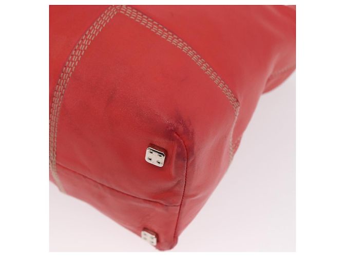 LOEWE Anagram Americana 28 Borsa a mano in pelle rossa argento Auth hk3375 Rosso - vista 16