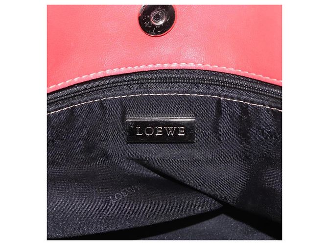LOEWE Anagram Americana 28 Borsa a mano in pelle rossa argento Auth hk3375 Rosso - vista 18