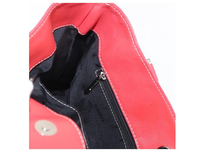 LOEWE Anagram Americana 28 Borsa a mano in pelle rossa argento Auth hk3375 Rosso - vista 21