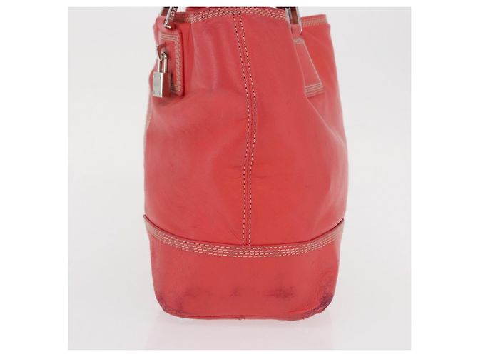 LOEWE Anagram Americana 28 Borsa a mano in pelle rossa argento Auth hk3375 Rosso - vista 3