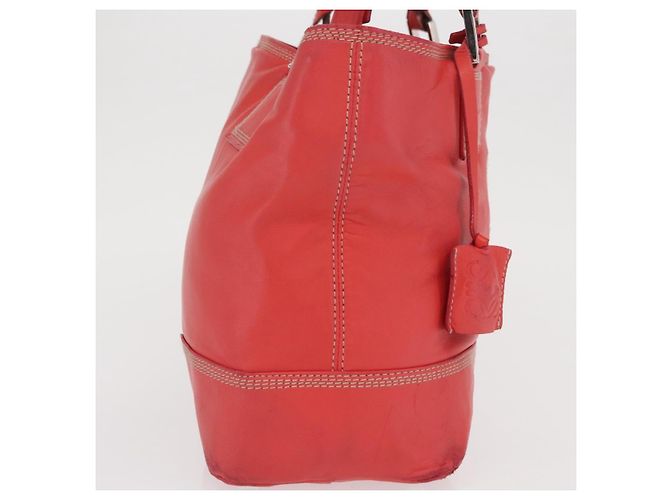 LOEWE Anagram Americana 28 Borsa a mano in pelle rossa argento Auth hk3375 Rosso - vista 4