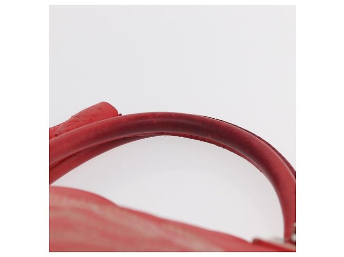 LOEWE Anagram Americana 28 Borsa a mano in pelle rossa argento Auth hk3375 Rosso - vista 8
