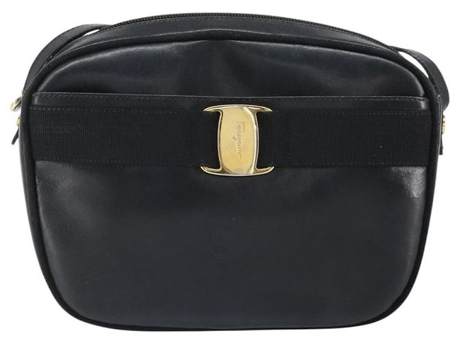 Borsa a Spalla Salvatore Ferragamo in Pelle Nera e Oro Auth BA9913 Nero D'oro - vista 2