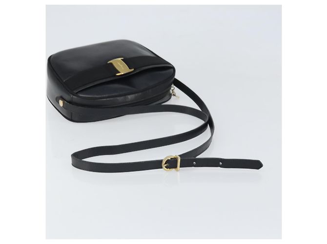 Borsa a Spalla Salvatore Ferragamo in Pelle Nera e Oro Auth BA9913 Nero D'oro - vista 7