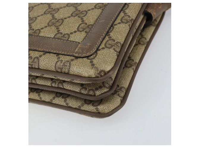 Gucci Borsa GG Supreme Web Sherry Line PVC Beige Oro 02 14 013 Auth 170488 D'oro - vista 10