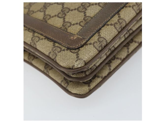 Gucci Borsa GG Supreme Web Sherry Line PVC Beige Oro 02 14 013 Auth 170488 D'oro - vista 11