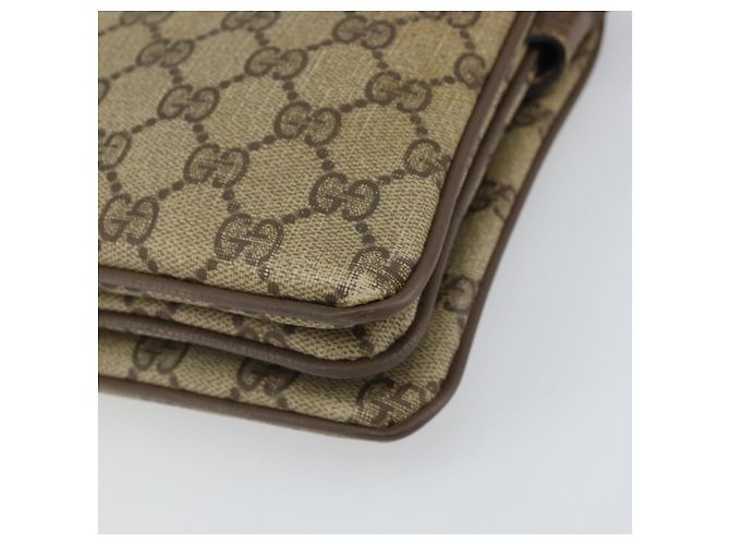 Gucci Borsa GG Supreme Web Sherry Line PVC Beige Oro 02 14 013 Auth 170488 D'oro - vista 12