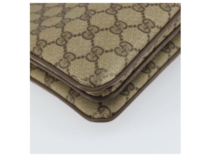 Gucci Borsa GG Supreme Web Sherry Line PVC Beige Oro 02 14 013 Auth 170488 D'oro - vista 13