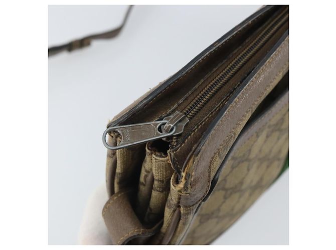 Gucci Borsa GG Supreme Web Sherry Line PVC Beige Oro 02 14 013 Auth 170488 D'oro - vista 15