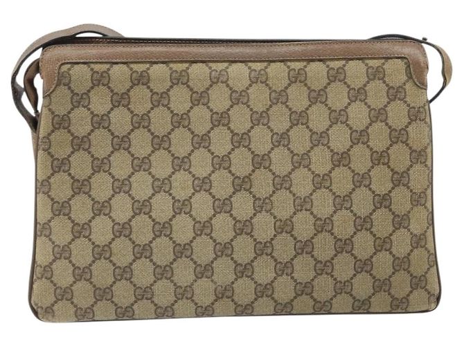 Gucci Borsa GG Supreme Web Sherry Line PVC Beige Oro 02 14 013 Auth 170488 D'oro - vista 3