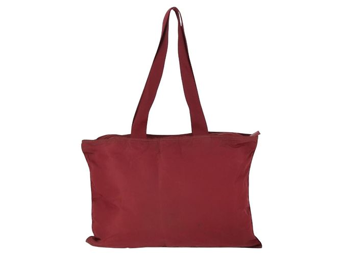 PRADA Schultertasche Nylon Rot Silber Auth BA9935 - Ansicht 2