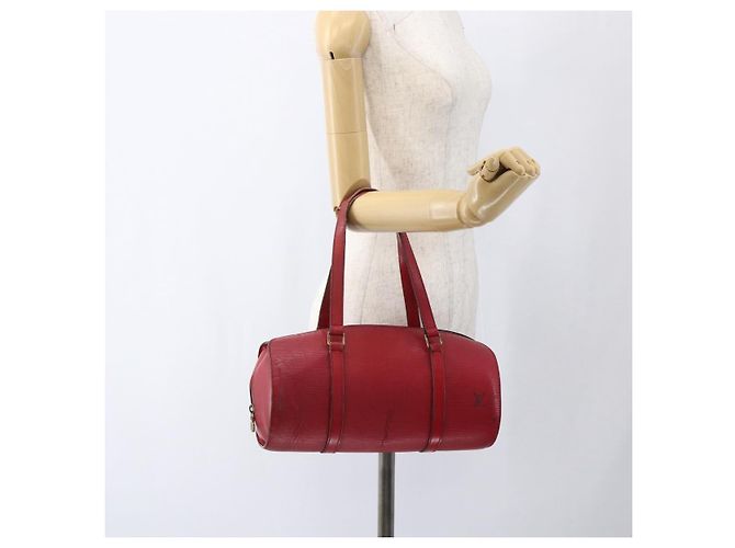 LOUIS VUITTON Borsa a Mano Epi Soufflot Rossa M52227 LV Auth 170775 Rosso - vista 21