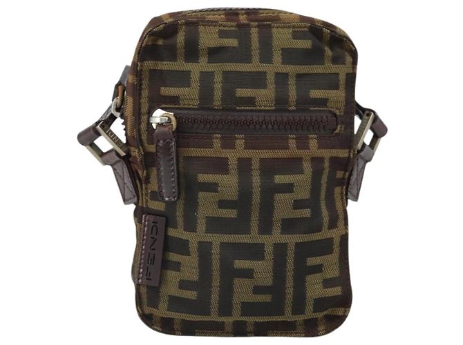 Borsa a Spalla in Tela Zucca FENDI Nera e Marrone Auth ep13292 Nero - vista 13
