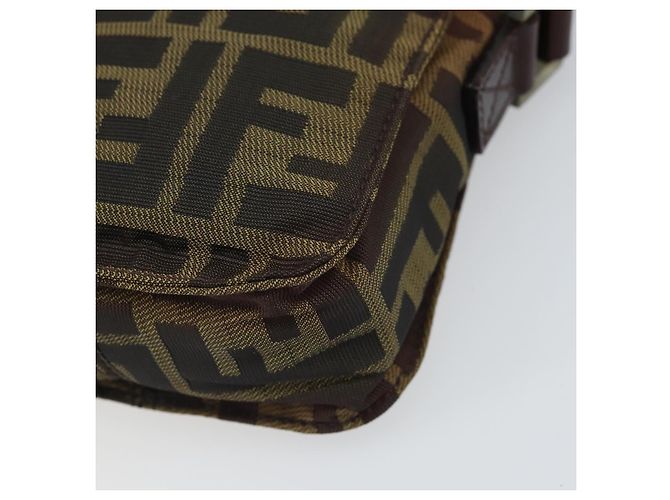 Borsa a Spalla in Tela Zucca FENDI Nera e Marrone Auth ep13292 Nero - vista 14