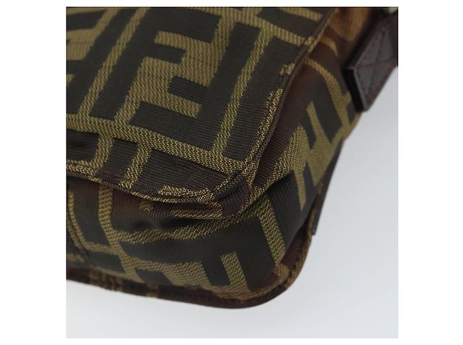 Borsa a Spalla in Tela Zucca FENDI Nera e Marrone Auth ep13292 Nero - vista 16